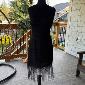 Pink Stitch | Lace Dress with Tassel Bottom